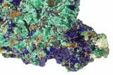 Sparkling Azurite Crystal Cluster with Malachite - Mexico #161323-1